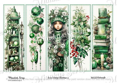 Miankas Scrap klippark - Green Vintage Christmas 4