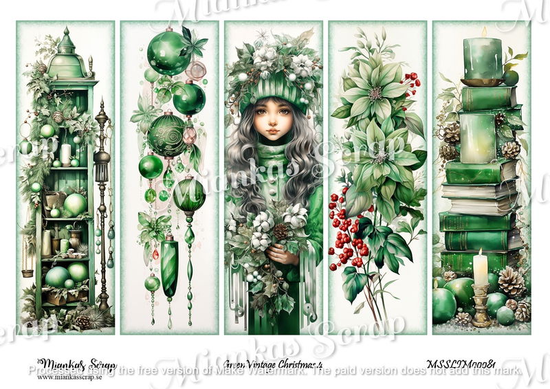 Miankas Scrap klippark - Green Vintage Christmas 4