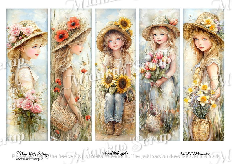 Miankas Scrap klippark - Floral little girl 1