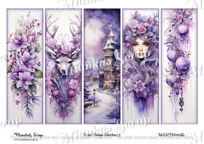 Miankas Scrap klippark - Purple Vintage Christmas 3