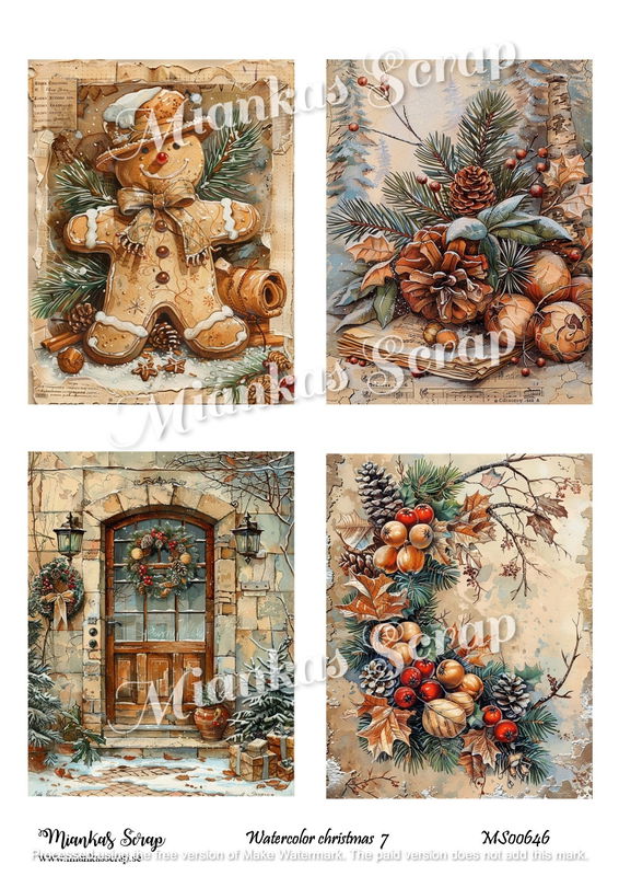 Miankas Scrap klippark - Watercolor christmas 7