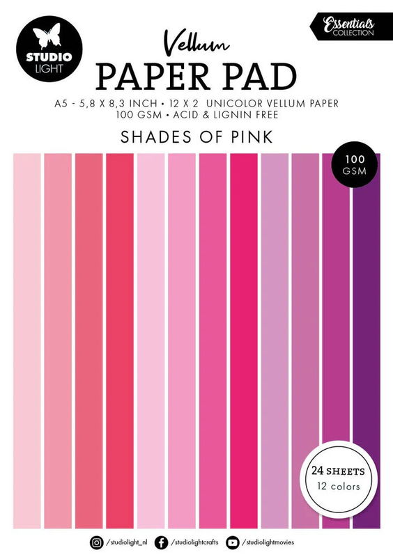 Studio Light Paper Pad "Vellum - Shades of Pink"