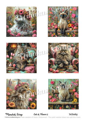 Miankas Scrap klippark - Cats & Flowers 2