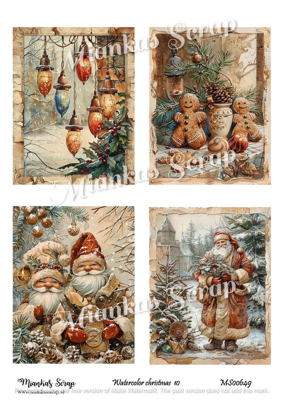 Miankas Scrap klippark - Watercolor christmas 10