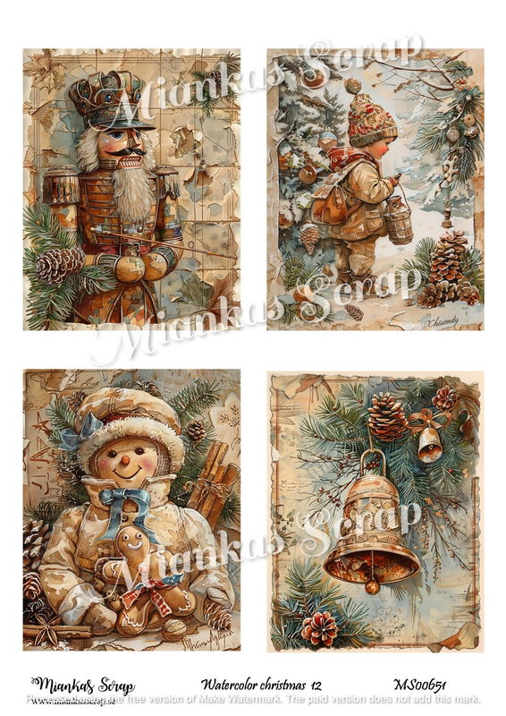 Miankas Scrap klippark - Watercolor christmas 12