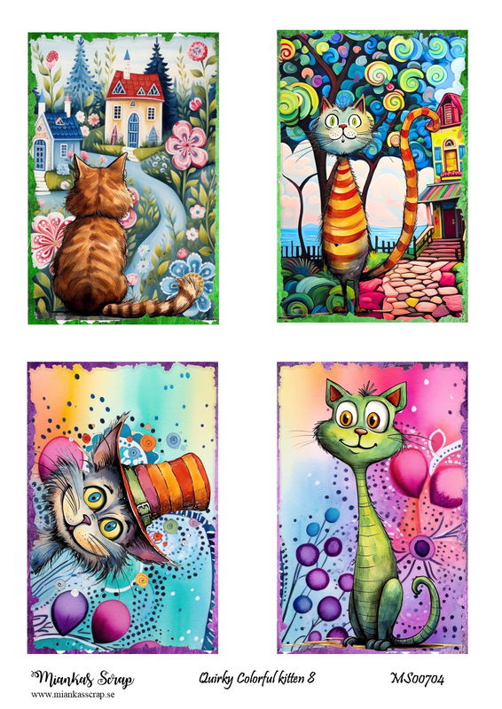 Miankas Scrap klippark - Quirky Colorful kitten 8