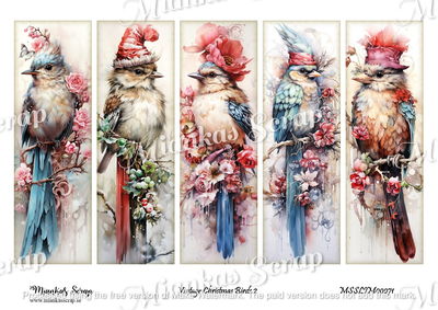 Miankas Scrap klippark - Vintage Christmas Birds 2