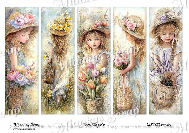 Miankas Scrap klippark - Floral little girl 2