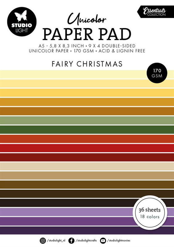 Studio Light Paper Pad "Unicolor - Fairy Christmas"