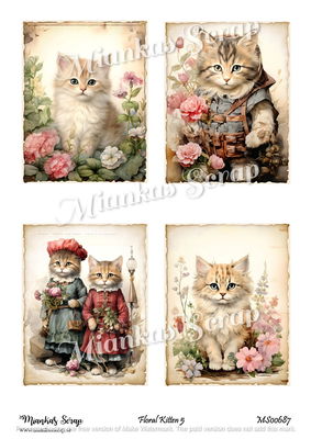 Miankas Scrap klippark - Floral Kitten 5