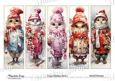 Miankas Scrap klippark - Vintage Christmas Birds 4