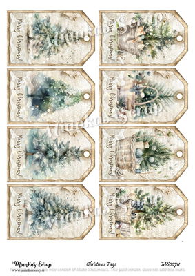 Miankas Scrap klippark - Christmas Tags
