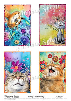Miankas Scrap klippark - Quirky Colorful kitten 5