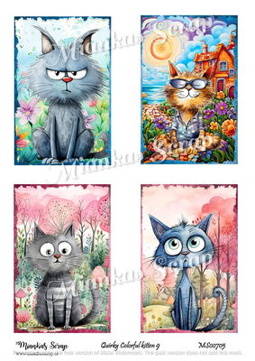 Miankas Scrap klippark - Quirky Colorful kitten 9