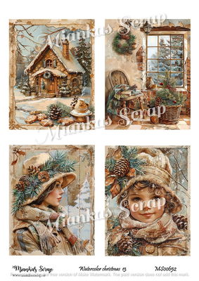 Miankas Scrap klippark - Watercolor christmas 13