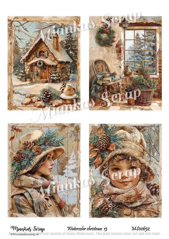 Miankas Scrap klippark - Watercolor christmas 13