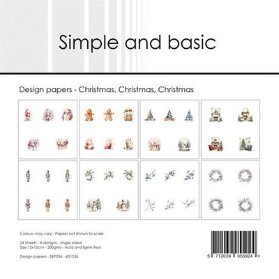 Simple and Basic Design Papers "Christmas, Christmas, Christmas" 15' x 15' Simple and Basic Design Papers "Christmas, Christmas, Christmas" 15' x 15'