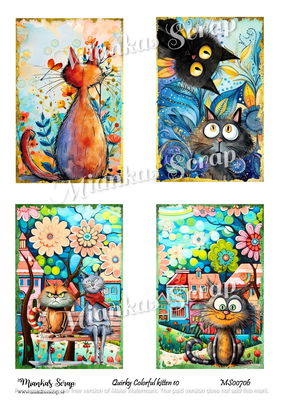 Miankas Scrap klippark - Quirky Colorful kitten 10