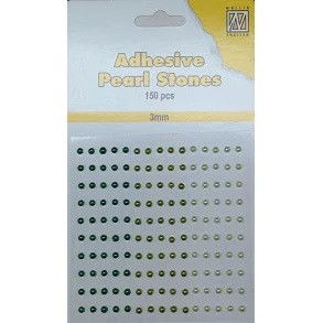 Nellie Snellen Adhesive Pearl Stones 3 mm - Grön