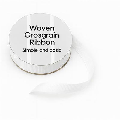 Simple and basic Grosgrain Ribbon "White"