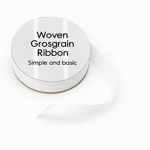Simple and basic Grosgrain Ribbon "White"