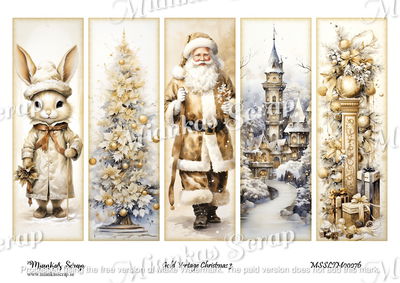 Miankas Scrap klippark - Gold Vintage Christmas 3