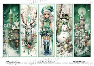 Miankas Scrap klippark - Green Vintage Christmas 3
