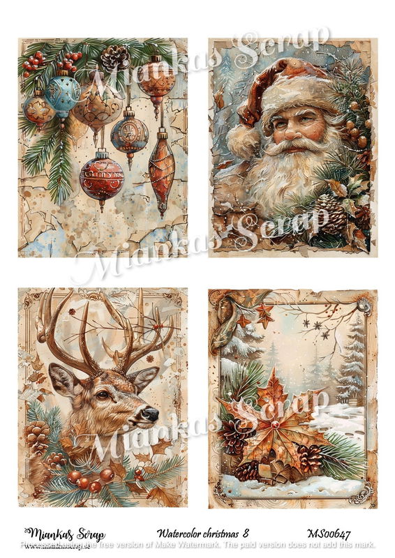 Miankas Scrap klippark - Watercolor christmas 8