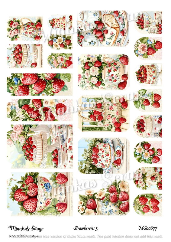 Miankas Scrap klippark - Strawberries 3