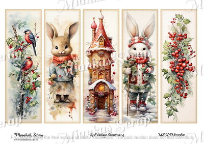 Miankas Scrap klippark - Red Vintage Christmas 4