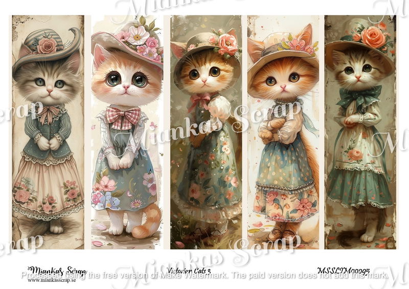 Miankas Scrap klippark - Victorian Cats 3