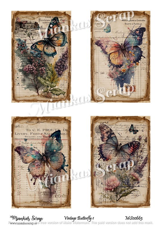 Miankas Scrap klippark - Vintage Butterfly 1