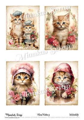 Miankas Scrap klippark - Floral Kitten 3