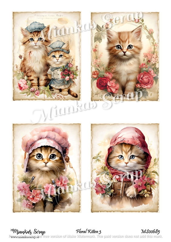 Miankas Scrap klippark - Floral Kitten 3
