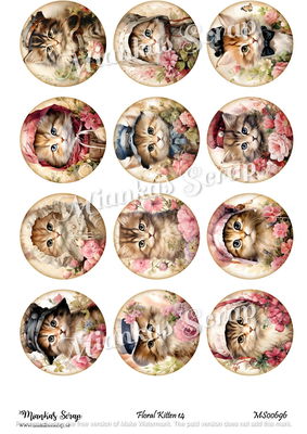 Miankas Scrap klippark - Floral Kitten 14