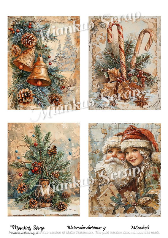 Miankas Scrap klippark - Watercolor christmas 9