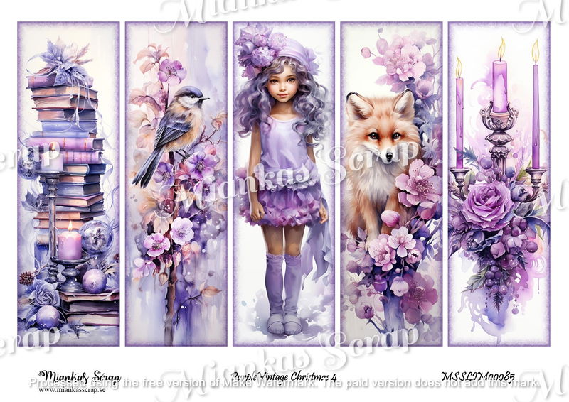 Miankas Scrap klippark - Purple Vintage Christmas 4