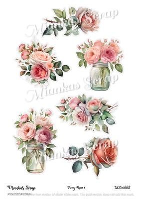 Miankas Scrap klippark - Fussy Rose 1