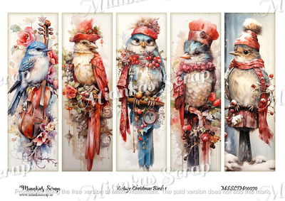 Miankas Scrap klippark - Vintage Christmas Birds 1