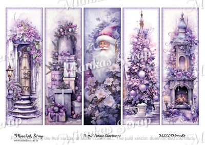 Miankas Scrap klippark - Purple Vintage Christmas 1