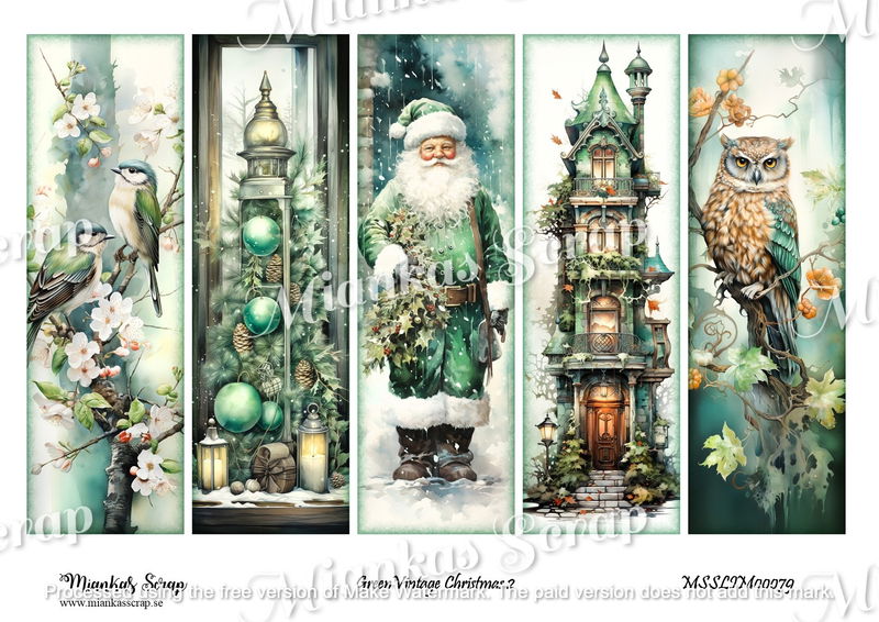 Miankas Scrap klippark - Green Vintage Christmas 2