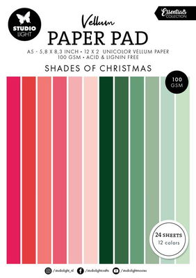 Studio Light Paper Pad "Vellum - Shades of Christmas"
