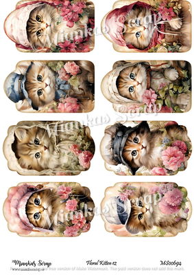 Miankas Scrap klippark - Floral Kitten 12
