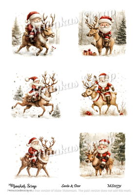 Miankas Scrap klippark - Santa & Deer