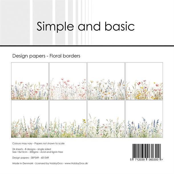 Simple and Basic Design Papers "Floral borders"