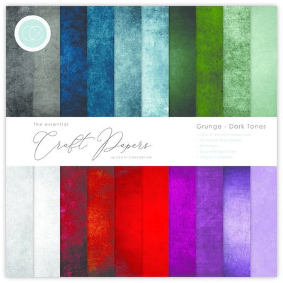 Craft Consortium Essential Craft Papers 6x6 Inch Paper Pad Grunge Dark Tones