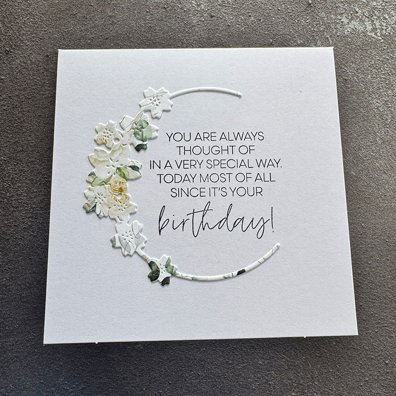 Simple and Basic die "Flower Wreath - Halfcircle"