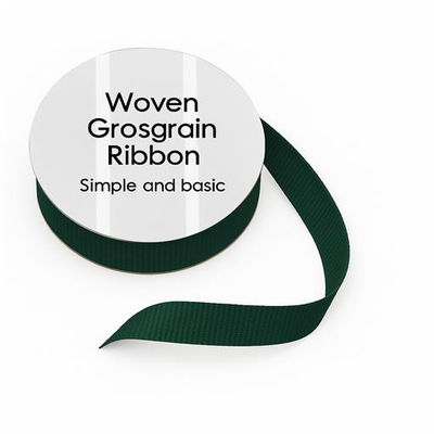 Simple and basic Grosgrain Ribbon "Dark Green"