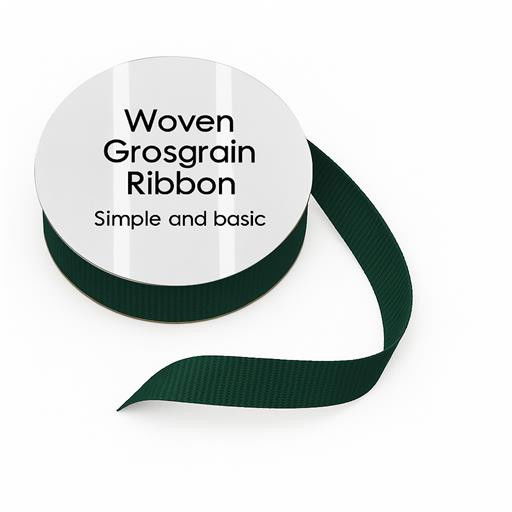 Simple and basic Grosgrain Ribbon "Dark Green"