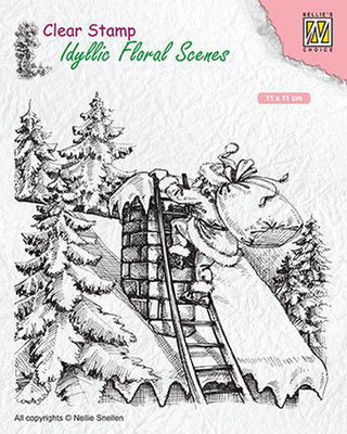 Nellies Choice Clear stamps Idyllic Floral Scenes - Santa Claus at Work Nellies Choice Clear stamps Idyllic Floral Scenes - Santa Claus at Work